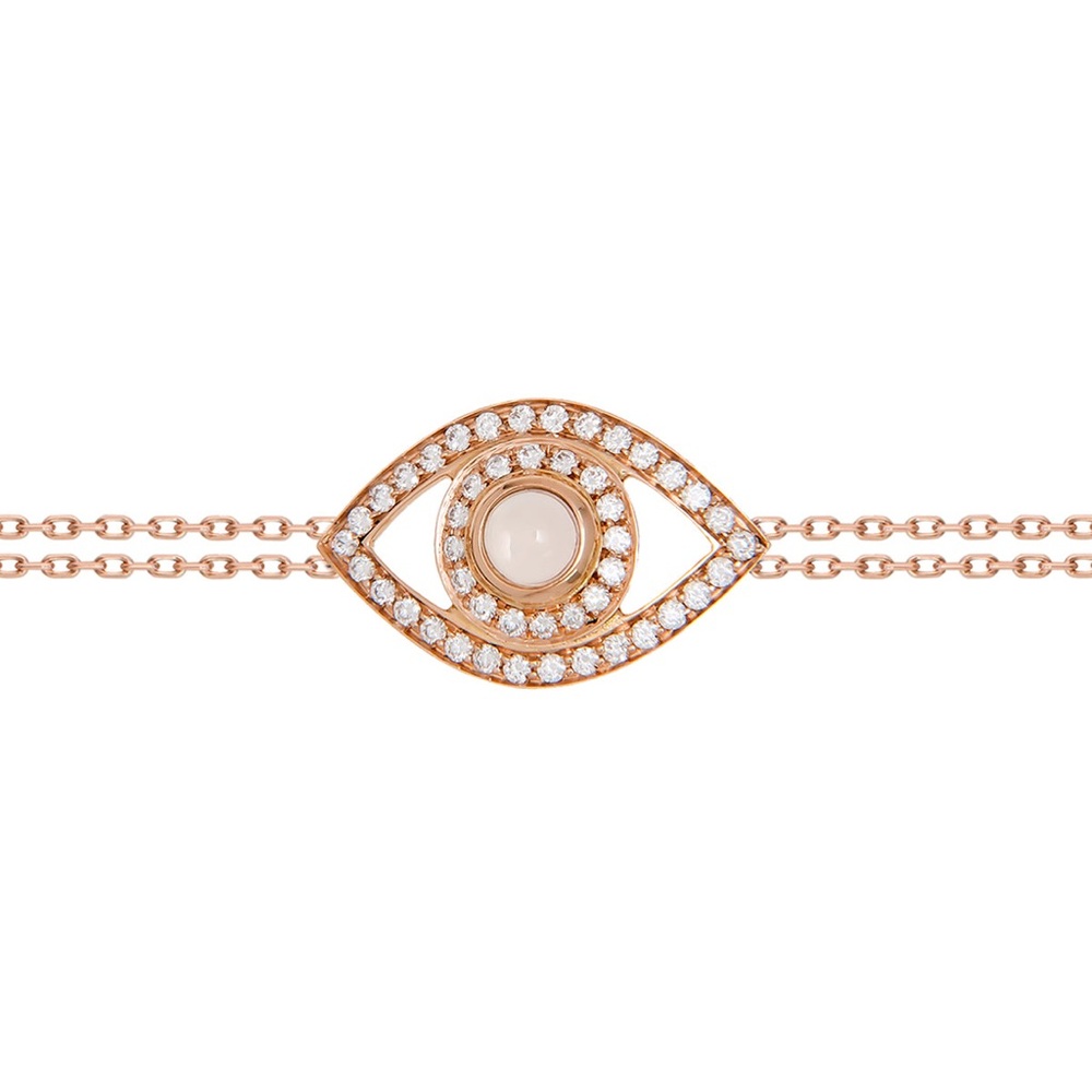 Netali Nissim Chic Rose Gold Eye Bracelet diamonds